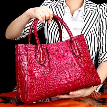Krokodilo odos rankinė Moterims, natūralios odos krepšys mados pečių Prekės krepšys ponios maišelį, rankinę