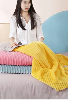 75x100/100x150cm super minkštos vientisos spalvos šonkaulio vilnos antklodė sofa mesti lovatiesė paklode