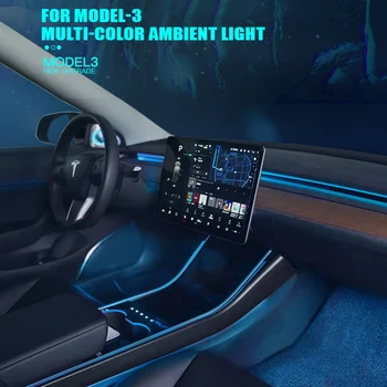 Už Tesla Modelis 3 Modelis Y Interjero Neoninės Šviesos, Modelis 3/Y Reikmenys, Automobilių Puošimas RGB Aplinkos Led Juostelės Žibintai Su App Kontroliuojama