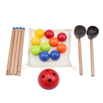 Montessori Kūdikiams, Vaikiška Woodball Ištraukti Žaidimas Spalvinga Kamuoliukus Patraukti Pusiausvyros Pratimai Žaislai Ikimokyklinio Ugdymo Patraukti Kamuoliukų Žaidimas