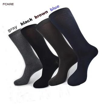 Fcare 8PCS=4 poros, juoda, mėlyna, pilka, ruda 40-46 plius didelis dydis šiltas akrilo medvilnės vidurio blauzdos vyrų suknelė verslo kojinės calcetines