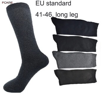 Fcare 8PCS=4 poros, juoda, mėlyna, pilka, ruda 40-46 plius didelis dydis šiltas akrilo medvilnės vidurio blauzdos vyrų suknelė verslo kojinės calcetines