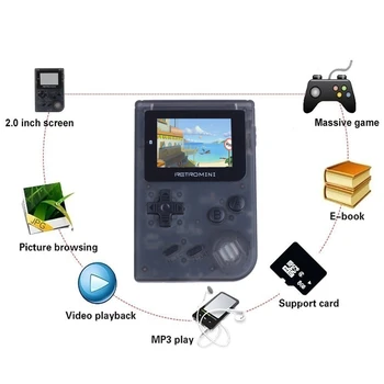 Retro Žaidimų Konsolės 32 Bitų Nešiojamųjų Mini Nešiojamą Žaidimų Žaidėjai įmontuotą 40 GBA Klasikiniai Žaidimai, Geriausia Dovana Vaikams Juoda