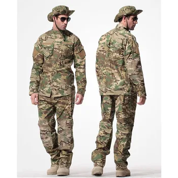 Karinę Uniformą Kamufliažas Marškinėliai, Kelnės Nustatyti Vyrų Armijos Specialiosios Pajėgos Kovoti su Kailis Airsoft Patikimesnis Mokymo Medžiaga FG ACU CP