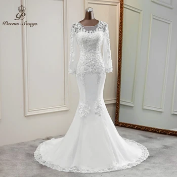 Undinė vestuvių suknelės 2020 ilgomis rankovėmis mariee nuotakos suknelė vestuvių suknelės vestido de noiva sereia