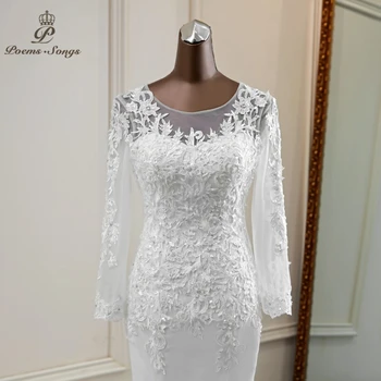 Undinė vestuvių suknelės 2020 ilgomis rankovėmis mariee nuotakos suknelė vestuvių suknelės vestido de noiva sereia