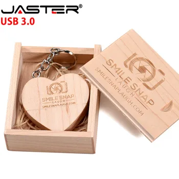 JASTER mediniai širdies formos 64GB 32GB 16GB4GB USB 3.0 stick 