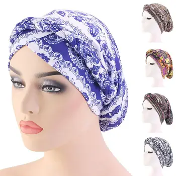 Boho Moterų Musulmonų Kepuraitė Plaukų Slinkimas Skrybėlę Spausdinti Skrybėlės Nerijos Vėžio Chemo Galvos Dangtelis, Kepurės Variklio Dangčio Islamo Turbaną Arabų Galvos Wrap Naujas