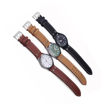 Natūralios odos watchband 20mm 22mm Hamiltono prekės laikrodžių dirželiai juoda chaki rudas su nerūdijančio plieno sagtis