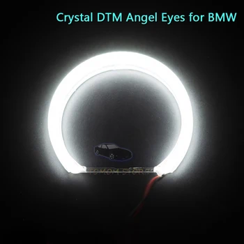 1 set White Crystal DTM Stiliaus LED Angel Eyes komplektai Halo Šviesos Žiedai BMW E36 E38 E39 E46 M3 E90 E91 Xenon Halogeninės Objektyvas