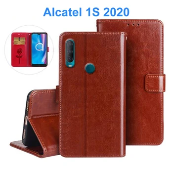 Flip Case For Alcatel 1B 1V 3L 1S 2019 2020 PU Odos Piniginės Atveju Silikono TPU Padengti Coque Už Alcatel 1 1C 1X 3C 3V 3X 7 Atveju