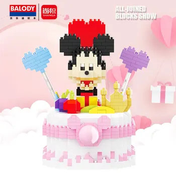 844pcs+ Disney Mickey Mouse Tortas Blokai Micro Klasikinių Animacinių filmų Flamingo Mini Plytų Duomenys Kalėdų dovana
