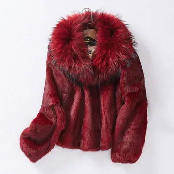 2020New Lady Žiemos Aukštos Kokybės Striukės, Originali, Pilnas Visas Gabalas Triušio Kailiniai Švarkai Moterų Šiltas Feminino Inverno Žiemos Paltai