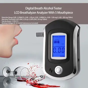 Naujausias Skaitmeninio Kvėpavimas Alkoholio Testeriai LCD Analizatorius Su 5 Kandiklį Didelio Jautrumo Profesinės Greitą Atsakymą