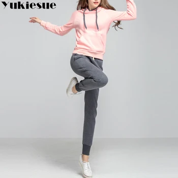 2018 m. žiemos šiltu vilnos Trackpants Sweatpants Moterų Kelnes Karšto Prakaito Kelnės, Moteriški Laisvas Kelnes Poilsiu Pants Plus Size