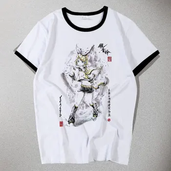 Naujas Anime marškinėliai Kagamine Rin Len Cosplay Atsitiktinis Vyrai trumpas rankovėmis Medvilnės Marškinėliai topai tees