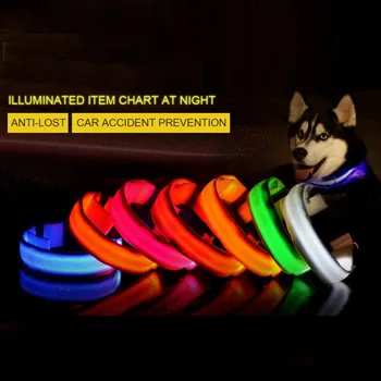 LED Šunų Antkaklis šviesos įkrovimo Šviesos Žiedai Šunį Pavadėliu Vaikščioti Saugiai Naminių Reikmenys led šunų antkaklis šviesos