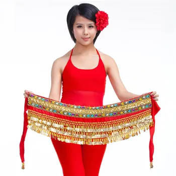 Accesorios de la bufanda de la cadera de la danza del vientre bufanda de la cadera de la bailarina Indija bufanda cuentas y moned