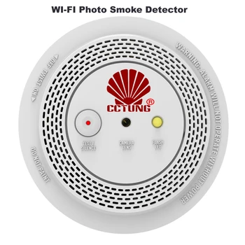 Belaidis Dūmų Signalizacijos Detektoriai su 1080P Smart WI-fi Foto Kamera Signalizacijos Nuotolinio Balso Pranešimas & LED Indikatorius Mirksi Signalizacijos