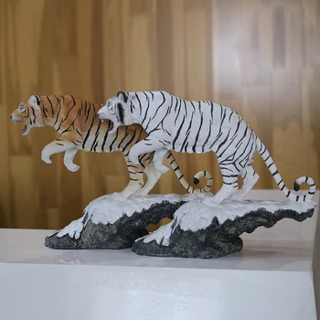 Mados Snow White Tiger Modeliavimas Tigras Modelis Sibiro Tigras Apdailos Namų Rankdarbių Kolekcionuojamų Figūrėlės Miniatiūros