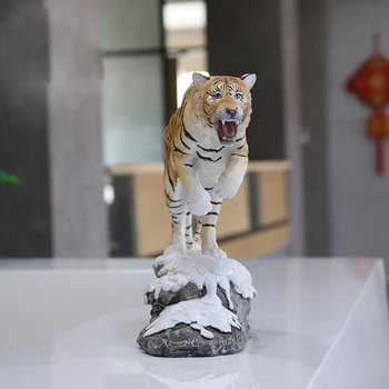 Mados Snow White Tiger Modeliavimas Tigras Modelis Sibiro Tigras Apdailos Namų Rankdarbių Kolekcionuojamų Figūrėlės Miniatiūros