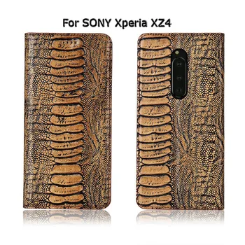 Stručio Kojų Grūdų Stovėti Flip Case Sony Xperia XZ XZ1 XZ2 XZ3 XZ4 XZ5 Kompaktiškas Premium Padengti Originali Odinis Telefono dėklas