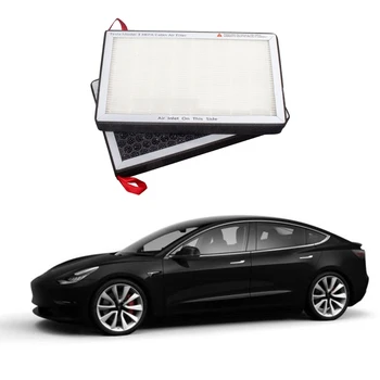 2vnt/komplektas Aktyvintos Anglies Filtras Ekrano HEPA oro Filtras Oro Kondicionierius Filtro Elementas Tesla Model 3 2018 Modelių Automobilių