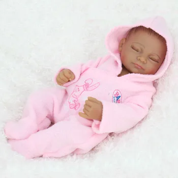 NPKDOLL 10 Colių Mini Lėlės Visą Vinilo Reaborn Kūdikių African American Baby Tikroviška Bebe Atgimsta Menino Lėlės Žaislų Mergaitėms Lėlės