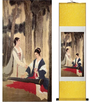 Tradicinės Kinų gana mergaičių, dažymo, Namų Biuro Apdailos gražiausias moteris painting041003