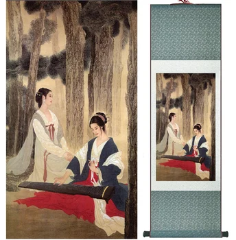 Tradicinės Kinų gana mergaičių, dažymo, Namų Biuro Apdailos gražiausias moteris painting041003