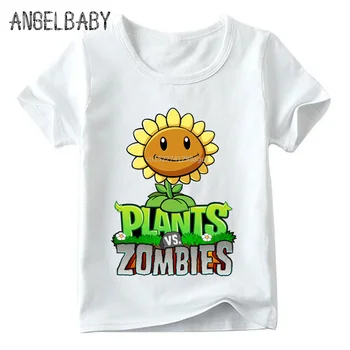 Vaikai Juokingas Žaidimas Augalai Vs Zombies marškinėliai Kūdikių Berniukų/Mergaičių Vasaros Viršų trumpomis Rankovėmis T marškinėliai Vaikams, Cartoon Drabužiai