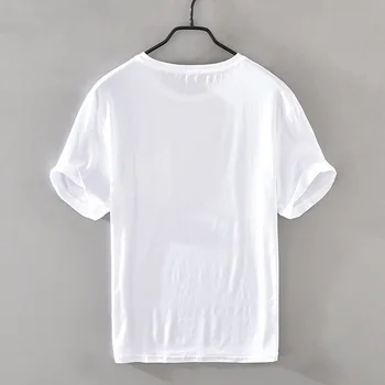 Vasaros Medvilnės Skalbiniai marškinėliai Vyrams Priežastinis Balta Siuvinėjimo O-kaklo Pagrindinis T-shirt Vyrų Aukštos Kokybės Klasikinės Viršūnes Y2867