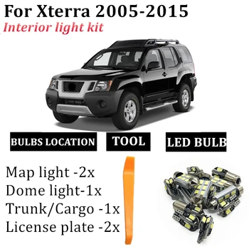6Bulbs Automobilio LED Interjero Žemėlapis Dome Light Kit 2005-2012 M. 2013 M. M. M. Nissan Xterra automobilių Magistraliniai Krovinių Licencijos numerio ženklo apšvietimo Žibintas
