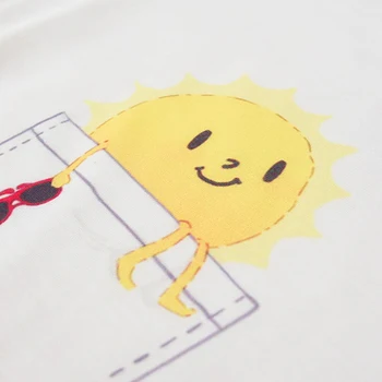 Moterų Marškinėliai Harajuku Atsitiktinis Animacinių filmų Topai & Trišakiai Plius Dydis Ponios Trumpas Rankovės Kūrybos Kišenėje Saulės Spausdinti Laisvi marškinėliai
