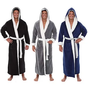 Vyrai Atsitiktinis Chalatas Kimono Rudens Žiemos Flanelė Ilgas Chalatas Storas Šiltas Sleepwear Plius Dydis 5XL Pižamą Vyrų Atsitiktinis Homewear