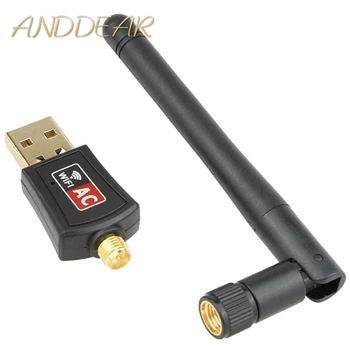 802.11 B/G/N/AC Dual Band 600Mbps RTL8811CU Belaidis USB Wi-fi Adapteris raktu su 2.4 G&5.8 G Išorės Wifi Antena, skirta 