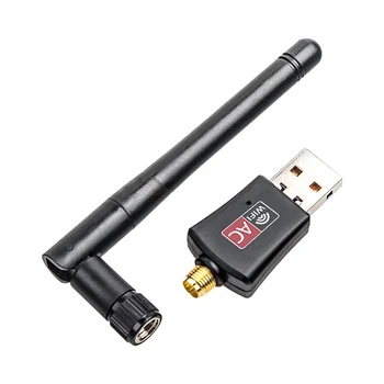 802.11 B/G/N/AC Dual Band 600Mbps RTL8811CU Belaidis USB Wi-fi Adapteris raktu su 2.4 G&5.8 G Išorės Wifi Antena, skirta 