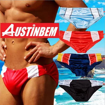 Austinbem nauja vyrų plaukimo trumpikės seksualus boksininkas maudymosi kostiumėlis beach bikini tarybą naršyti vyras maudymosi trumpikės sunga masculinas