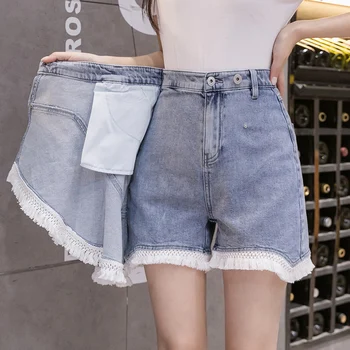 Vasaros Korėjos Moterys Džinsinio Mini Sijonas, Aukšto Juosmens Paketo Klubo Džinsai Skort Mados Kratinys Kutas Medvilnės Jupe Femme 2020 B05605