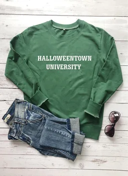 Palaidinukė Halloweentown Universiteto Laiškas Harajuku Hoodie Medvilnės Juokinga Hipster Grunge Helovinas Dovana Puloveris Tumblr meno Megztinis