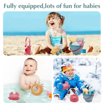 Baby Beach Žaidimas Žaislas Vaikams, Smėlio Žaislai, Silikoninis Minkštas Smėlio Paplūdimys, Rinkinys, Rinkinys, Žaislų, skirtų Žaisti Paplūdimio Smėlio, Vandens Žaisti Krepšelį