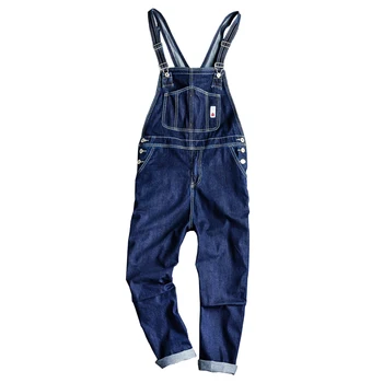Sokotoo Vyrų kišenės prarasti tiesiai mėlyna džinsinio audinio kombinezonai su antkrūtiniais Petnešos jumpsuits Džinsai Kombinezoną