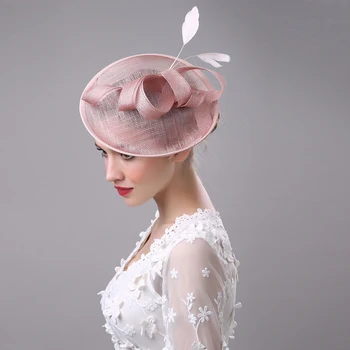 2019 Vestuvių Skrybėlės Moterims Vintage Net Nuotakos Skrybėlės Vestuvių Priedai Brides Fascinator Rožinė Vestuvių Birdcage Šydu Veidą Vualiai