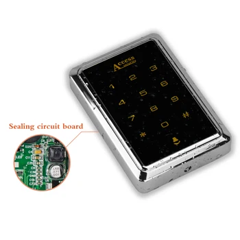 IP65 Vandeniui RDA Prieigos Kontrolės Klaviatūra Touch Metalo Atveju Apšvietimas su 10vnt EM4100 Keyfobs Durų įeigos Kontrolės Sistema