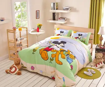 Mickey minnie mouse patalynės komplektas Egipto medvilnės patalynė vaikams namų tekstilės twin visą karalienė king size antklodžių užvalkalus lapas