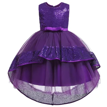 2020, Naujas Vaikas, Princesė Suknelė Gėlių Mergaičių Birthday Party Dress Vaikų Lankas Blizgučiais Siuvinėjimas, Drabužių Elegantiškas Vestuvių Suknelė 10Y