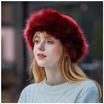 Beretė skrybėlę Moterų žiemos suede lapės kailio kepurę kailiniai skrybėlės moterims ir vyrams plius aksomo storą šiltą kepurę