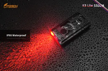 Fitorch K3 Lite Žibintuvėlis Pultelio Šviesos 700 Liumenų Balta/Raudona/UV lempa Su USB Li-ion baterija Pultelio Šviesos EDC