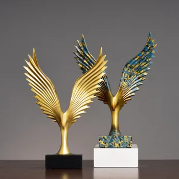 Šiaurės Abstrakčiai Eagle Sparnas Skulptūros Modelį Kūrybos Dervos Artware Šiuolaikinių Amatų Ornamentu Dekoro Ir Namų Dekoro Priedai