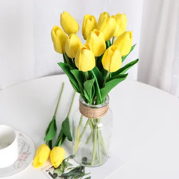 10 Vnt Dirbtinės Gėlės Tulpės Calla Lily Nustatyti Modeliavimo PU Netikrą Gėlių, Vestuvių Dekoravimas Šalis Naujųjų Metų Hotel Namų Dekoro